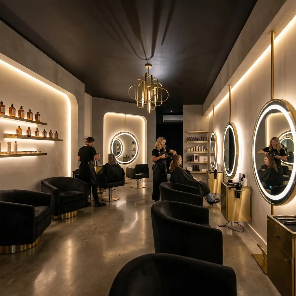 Interior de una barbería moderna